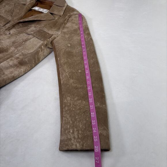 Vintage Montevideo Leather Factory Uruguay Brown Suede Blazer Jacket Mens - Picture 10 of 15